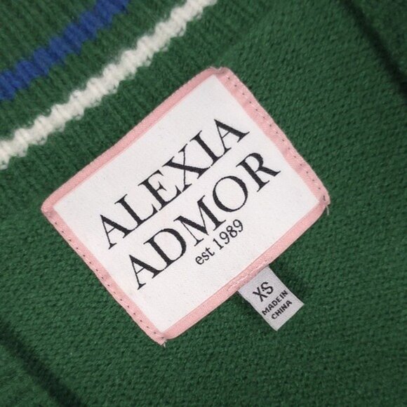 ALEXIA ADMOR Cathrine Knit Sweater Green V Neck Cardigan‎ Front Button Size XS - Picture 5 of 12